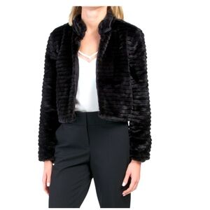 Betsey Johnson Mini Mink Faux Fur shrug / jacket Size Small